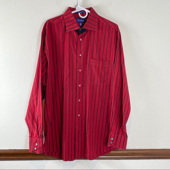 Paul Fredrick striped cotton button front shirt XL - Picture 1 of 3